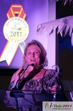 Julie Ferman, CEO of CupidsCoach.com at the 2011 iDate Awards Ceremony